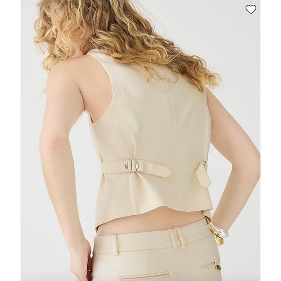 J.Crew $188 Slim Fit Vest in Drapey Twill Ivory Size 6 BR253 - Picture 2 of 6